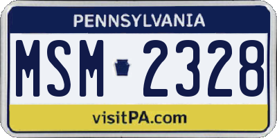 PA license plate MSM2328