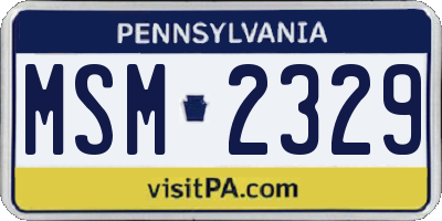 PA license plate MSM2329