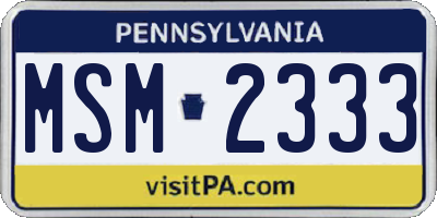 PA license plate MSM2333
