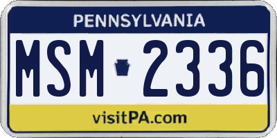 PA license plate MSM2336