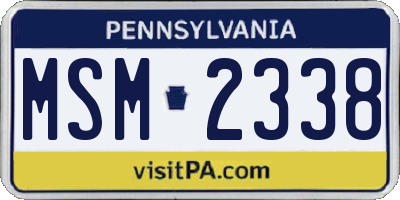 PA license plate MSM2338
