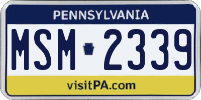 PA license plate MSM2339