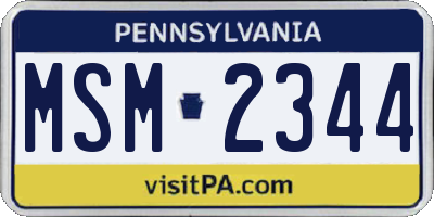 PA license plate MSM2344