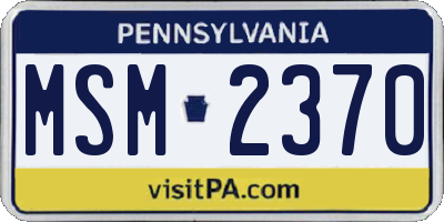 PA license plate MSM2370