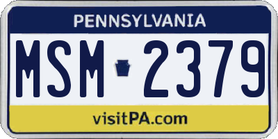 PA license plate MSM2379
