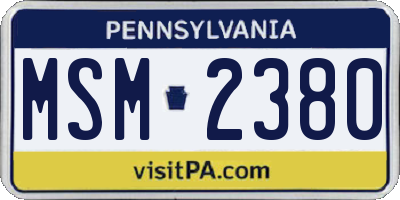 PA license plate MSM2380