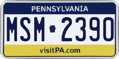 PA license plate MSM2390