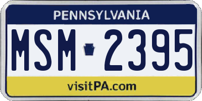 PA license plate MSM2395