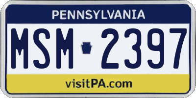 PA license plate MSM2397