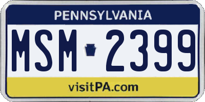 PA license plate MSM2399