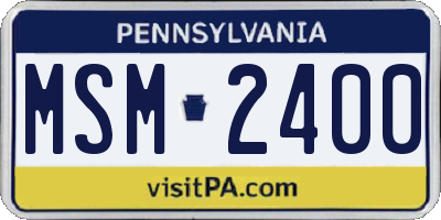 PA license plate MSM2400