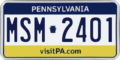 PA license plate MSM2401