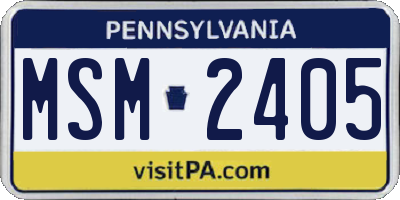 PA license plate MSM2405