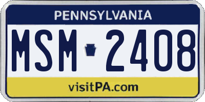 PA license plate MSM2408