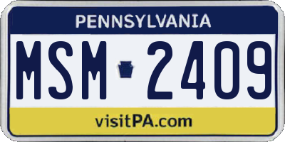 PA license plate MSM2409