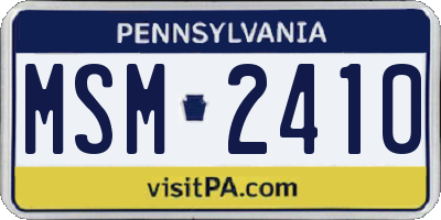PA license plate MSM2410