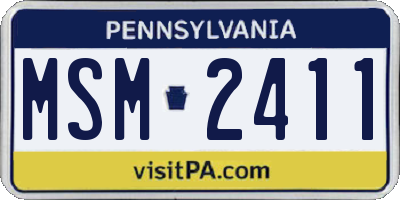 PA license plate MSM2411
