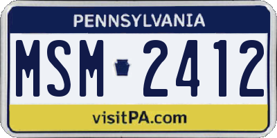 PA license plate MSM2412