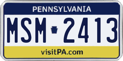PA license plate MSM2413