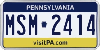 PA license plate MSM2414
