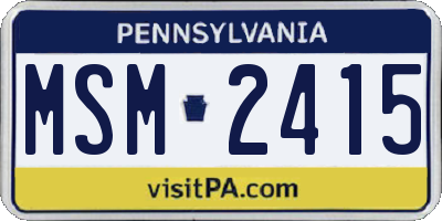 PA license plate MSM2415