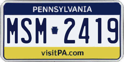PA license plate MSM2419