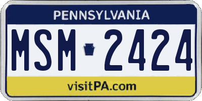 PA license plate MSM2424