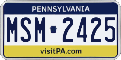 PA license plate MSM2425