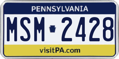 PA license plate MSM2428