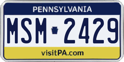 PA license plate MSM2429