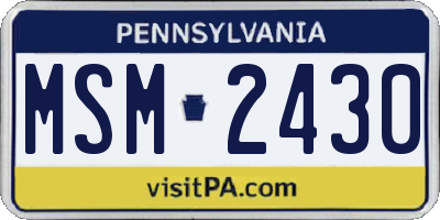 PA license plate MSM2430