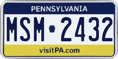 PA license plate MSM2432