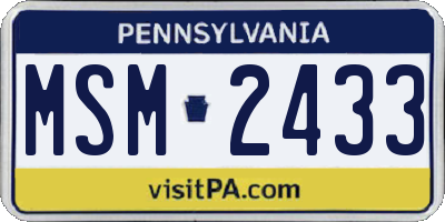 PA license plate MSM2433