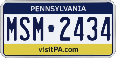 PA license plate MSM2434
