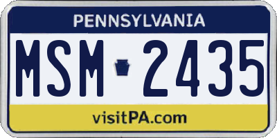 PA license plate MSM2435