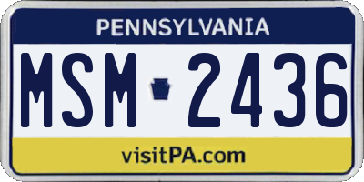PA license plate MSM2436