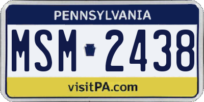 PA license plate MSM2438
