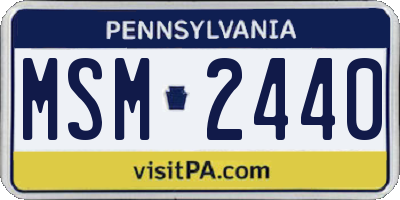 PA license plate MSM2440