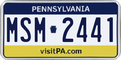 PA license plate MSM2441