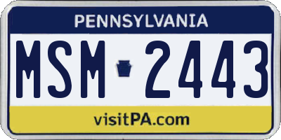 PA license plate MSM2443