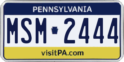 PA license plate MSM2444