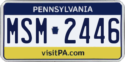 PA license plate MSM2446