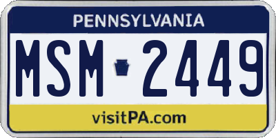 PA license plate MSM2449