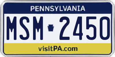 PA license plate MSM2450
