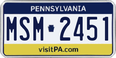 PA license plate MSM2451
