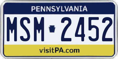 PA license plate MSM2452
