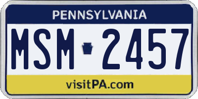 PA license plate MSM2457