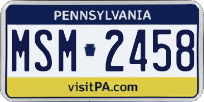 PA license plate MSM2458