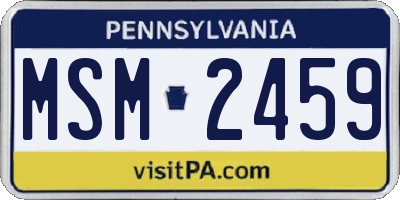 PA license plate MSM2459