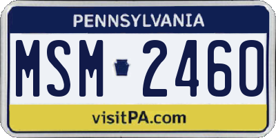 PA license plate MSM2460